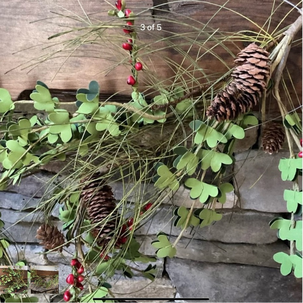 Garland with pinecones and berries